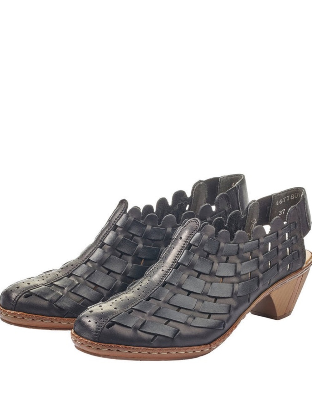 Rieker Woven Leather Sina Slingback Sandals Size EU 37 (US 6.5)